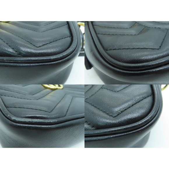 💎✨BEAUTIFUL✨💎 Authentic Gucci GG Shoulder Bag Calfskin Leather Black - Picture 7 of 14